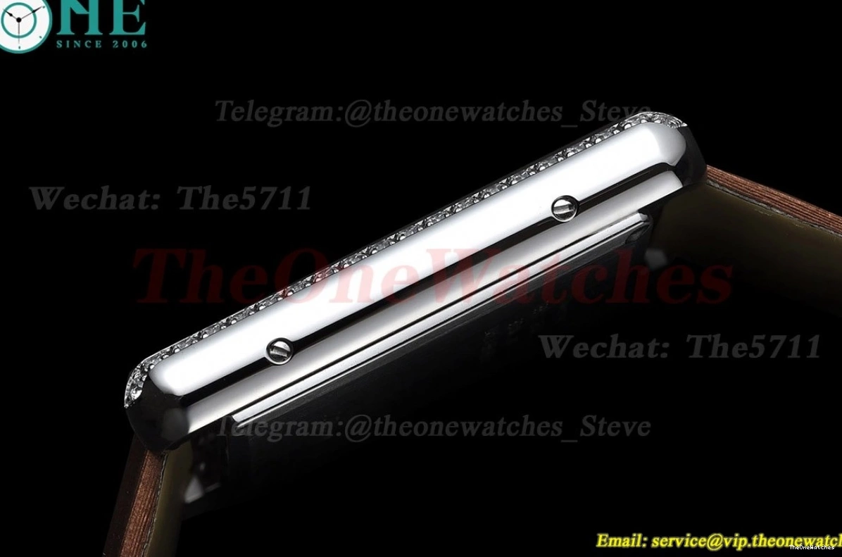 On Must Quartz Strap Satin Bezel Diamond Small Tank Brown K11F 0318